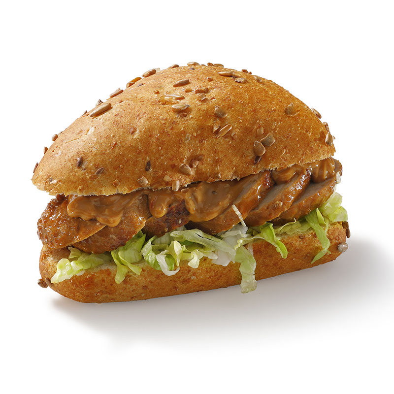 Broodje gehaktbal met satésaus